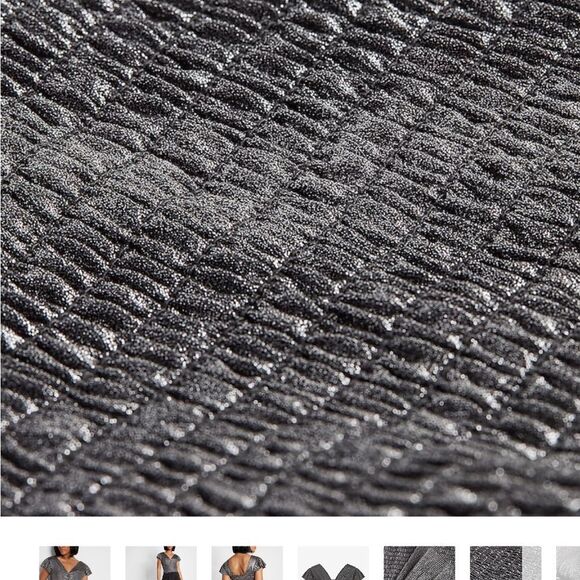 Express Metallic Pleated Cropped Top - Picture 7 of 10